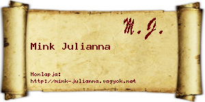 Mink Julianna névjegykártya